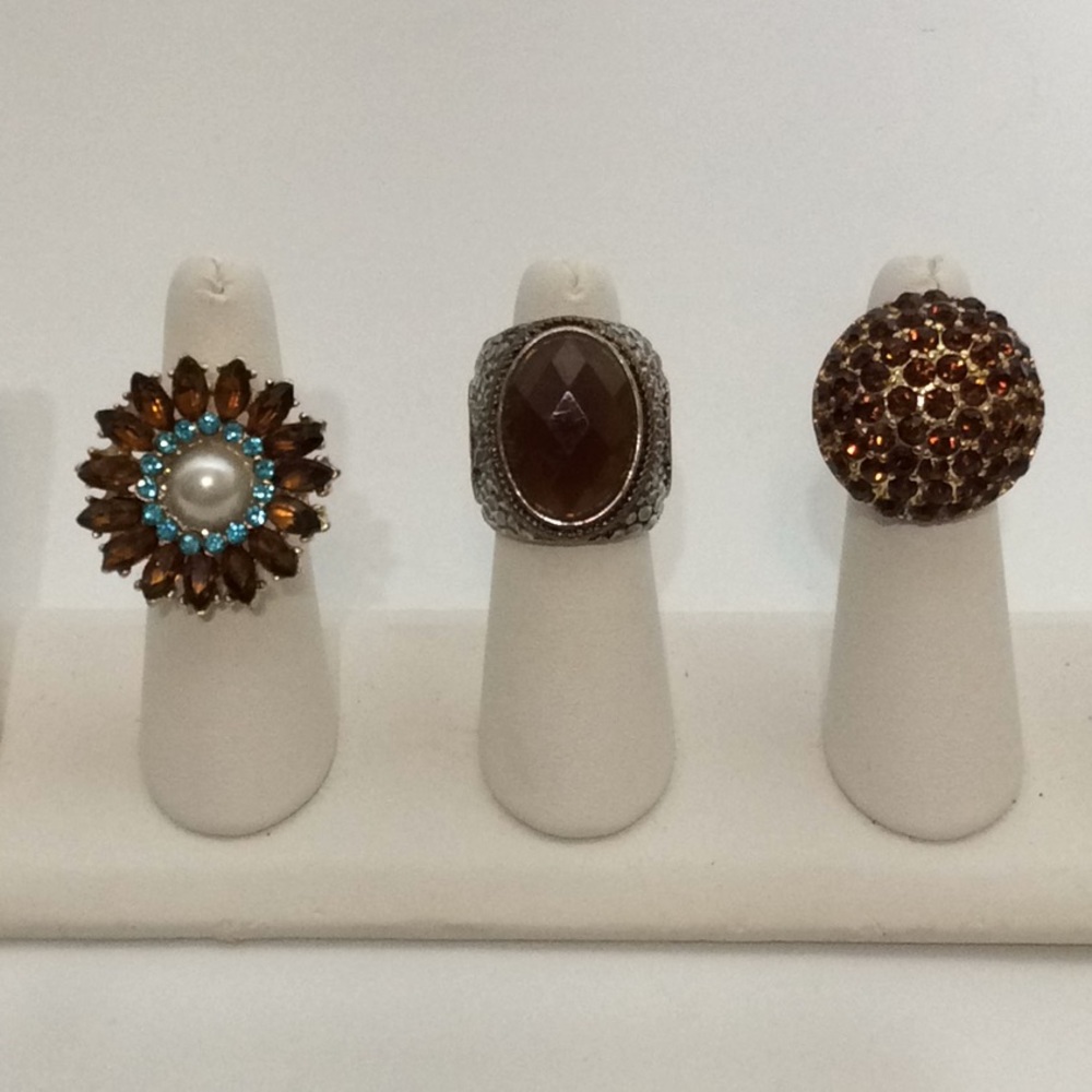 Brown & Gold Ring Trio